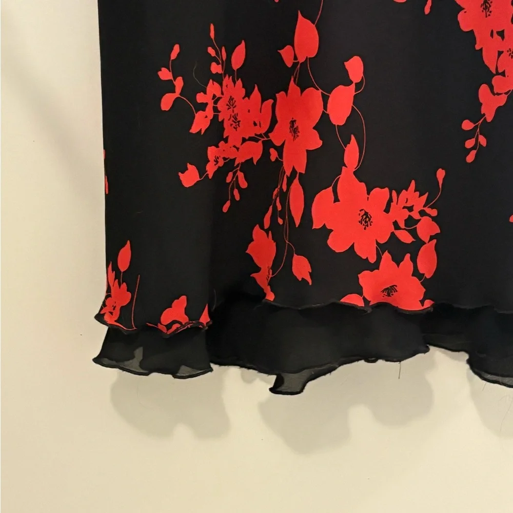 90’s Red Scoop Neck Dress - Picture 2 of 4